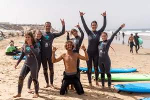 Surfing in Taghazout, Morocco surf camp with perfect waves and scenic views
